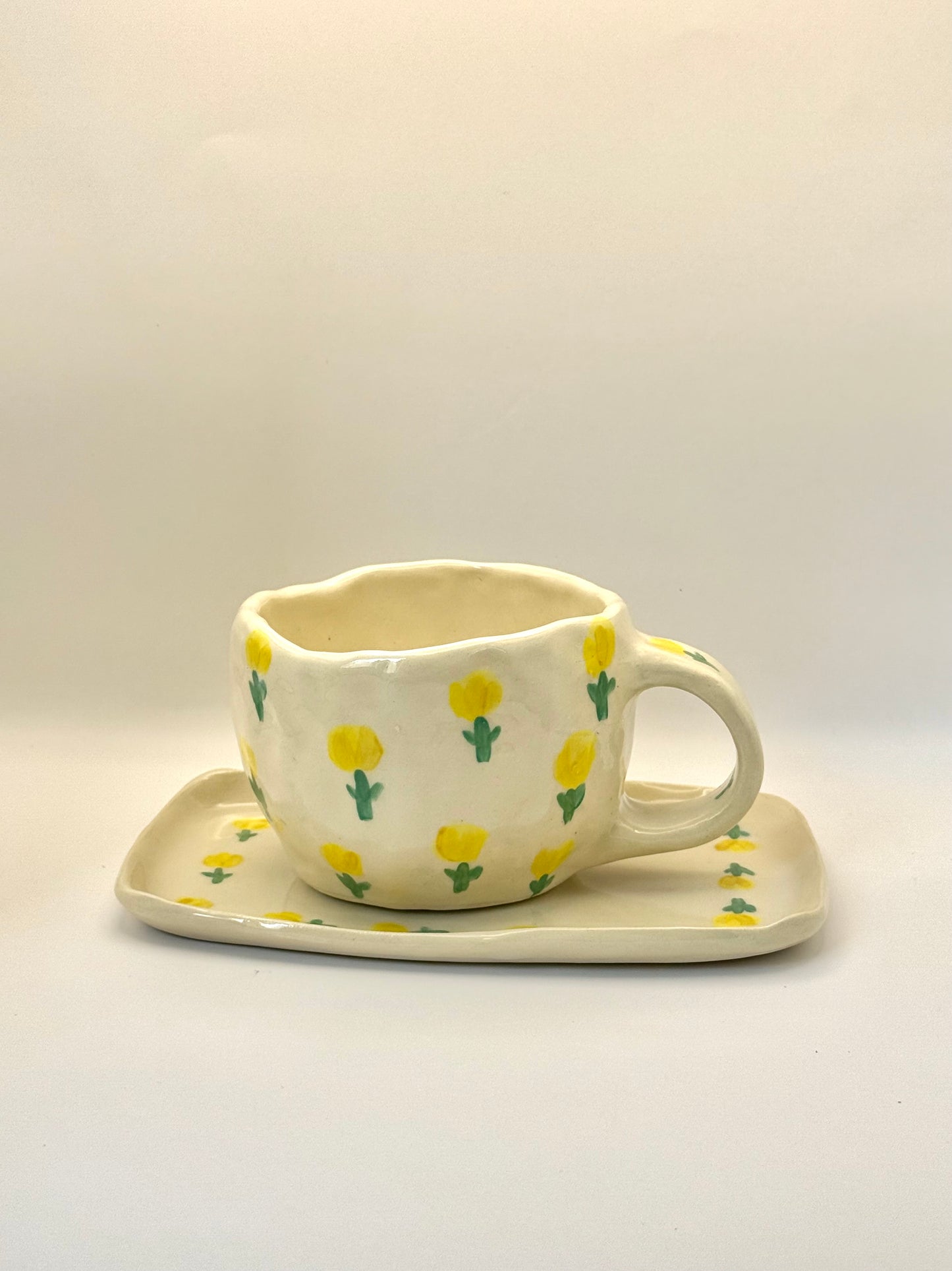 Floral Mug & Saucer Set